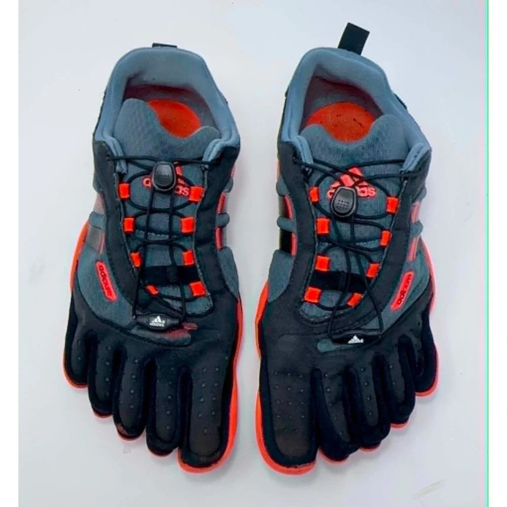 Adidas Adipure Trainer FiveFingers Shoes Mens 9 Black Gray Red Toe Running